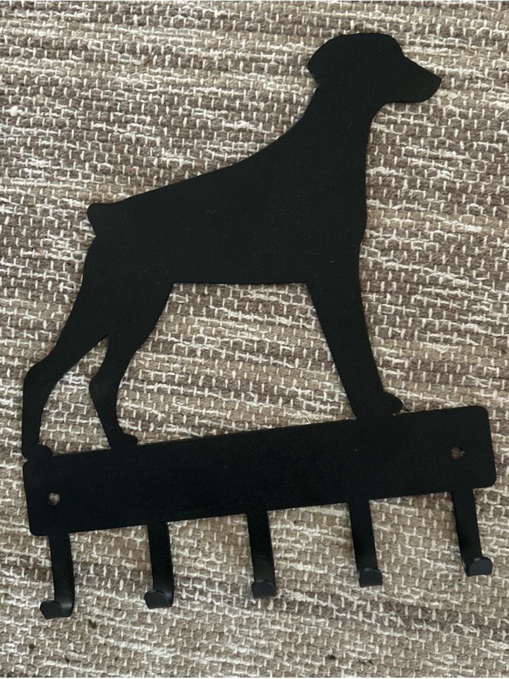 Metal dog leash / key rack black